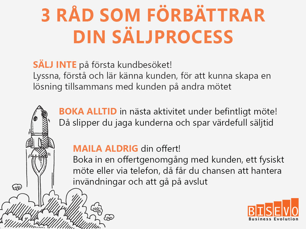 3 råd som förbättrar din säljprocess